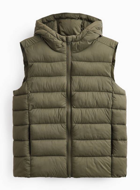 Khaki Hooded Puffer Gilet 9-10 years