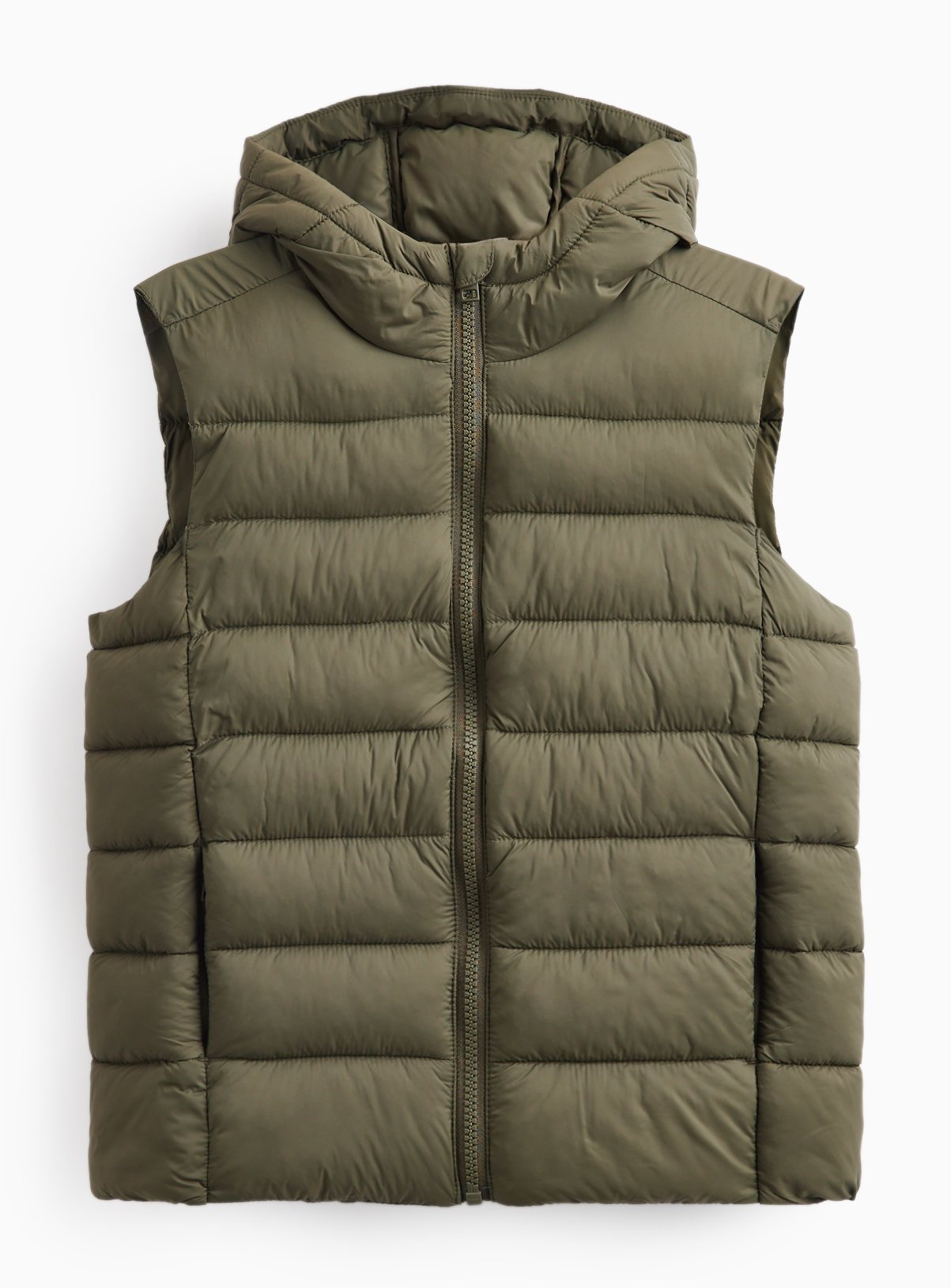 Khaki Hooded Puffer Gilet 11-12 years - Image 1 thumbnail