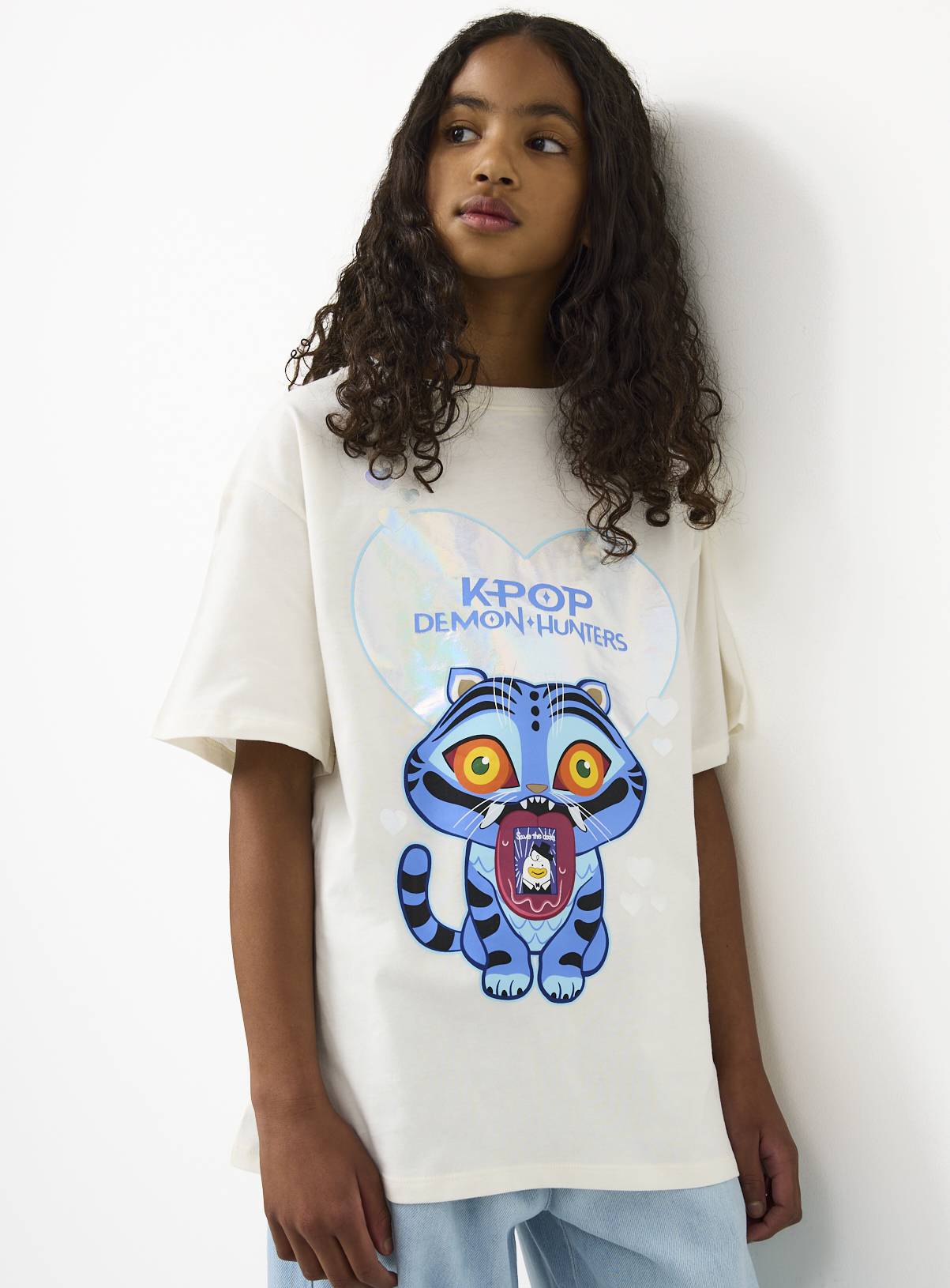 Cream KPop Demon Hunters Graphic T-Shirt 14 years - Image 1