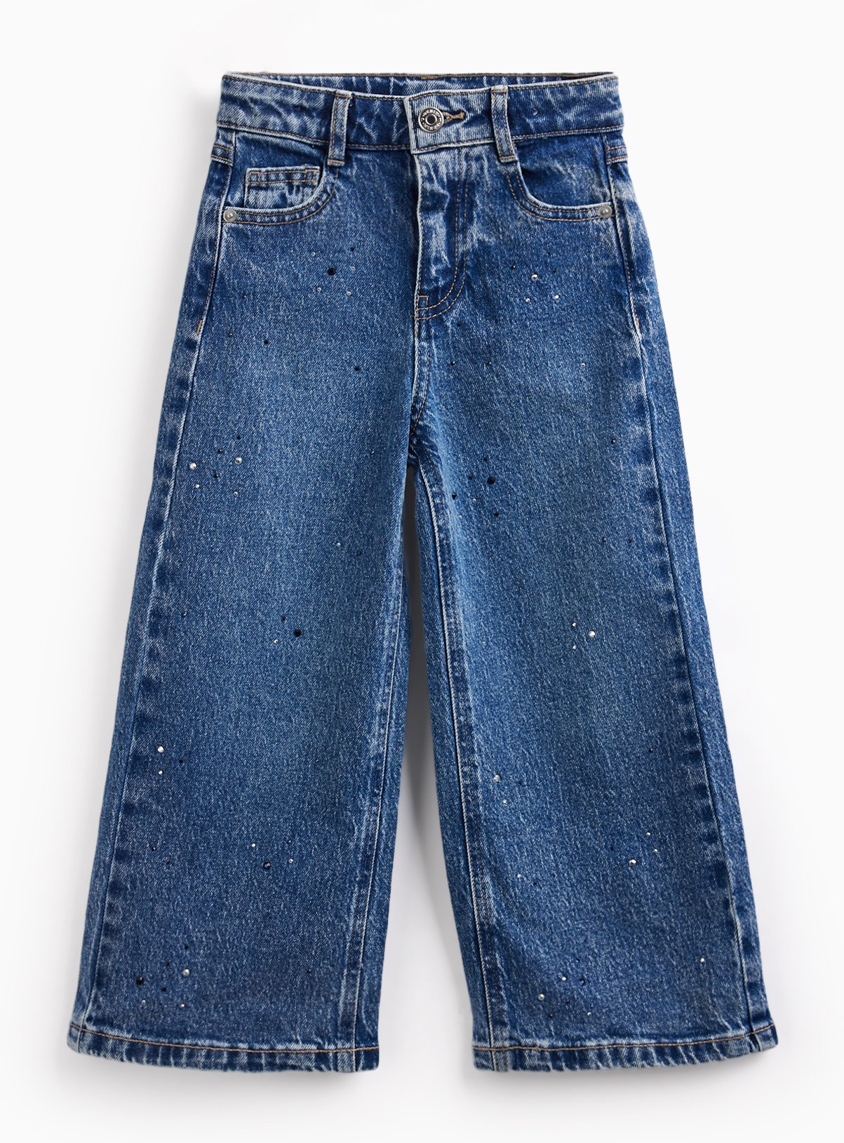 Blue Denim Wide Leg Jeans 9 years - Image 2 thumbnail