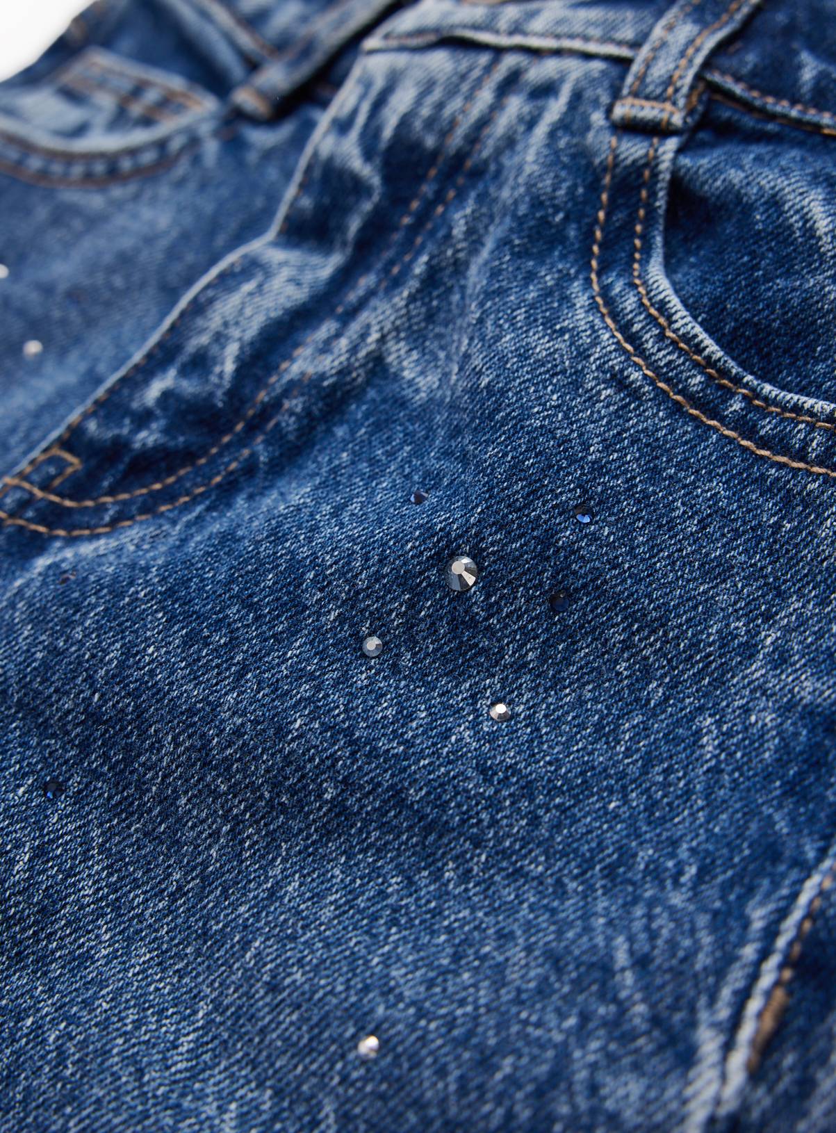 Blue Denim Wide Leg Jeans 9 years - Image 3