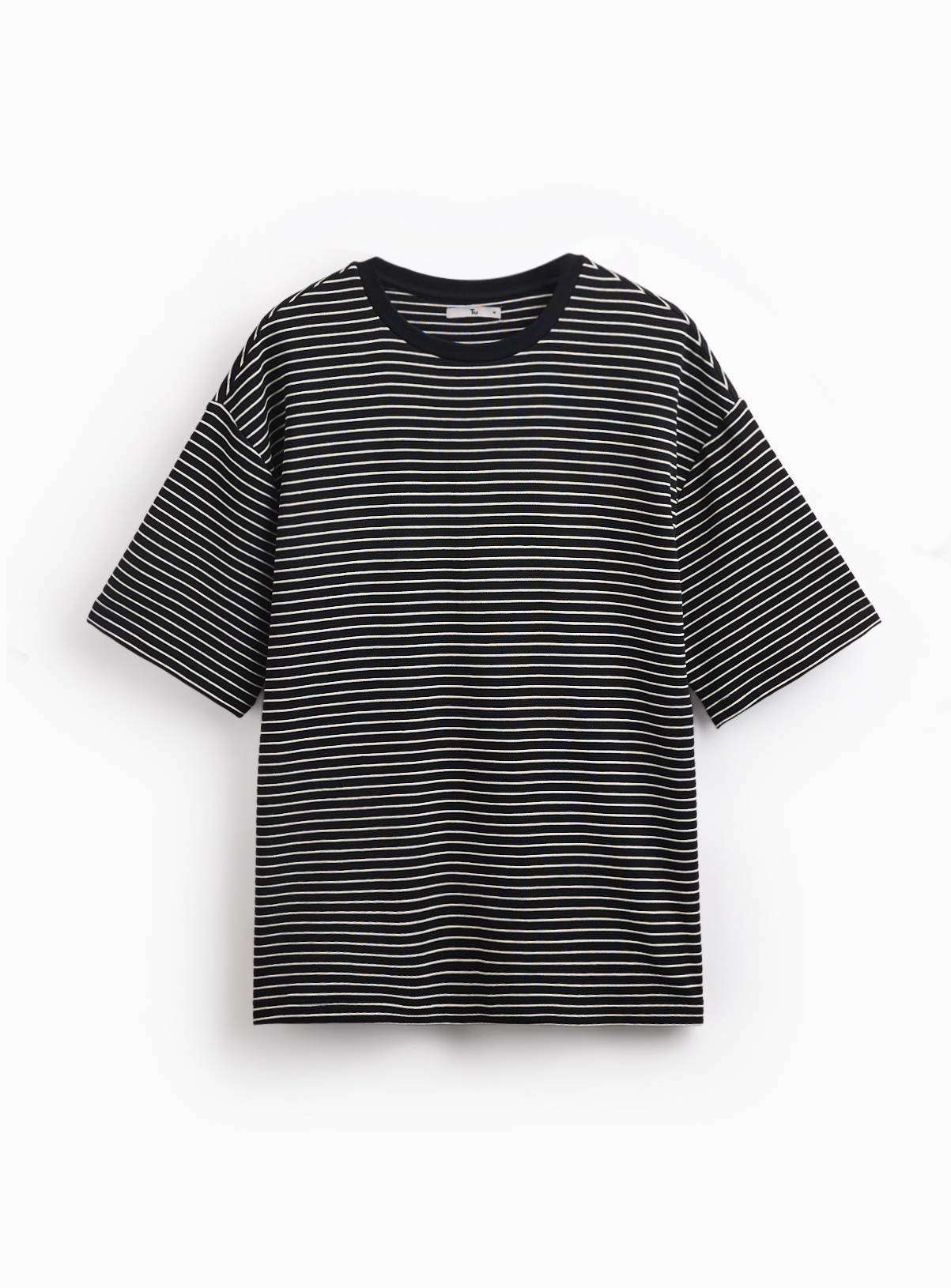 Mono Stripe Print Relaxed Fit T-Shirt XXL - Image 3