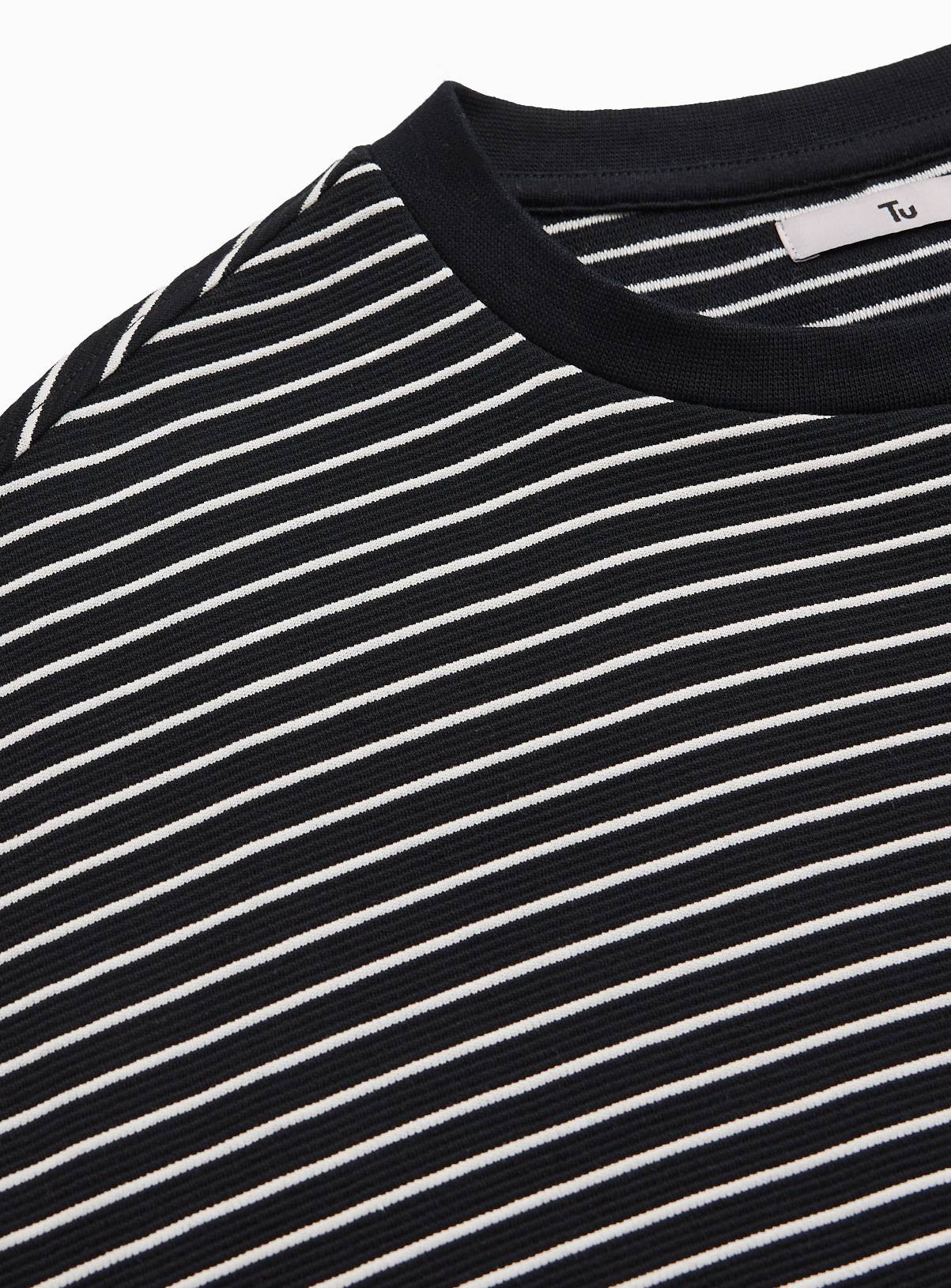 Mono Stripe Print Relaxed Fit T-Shirt XXL - Image 4