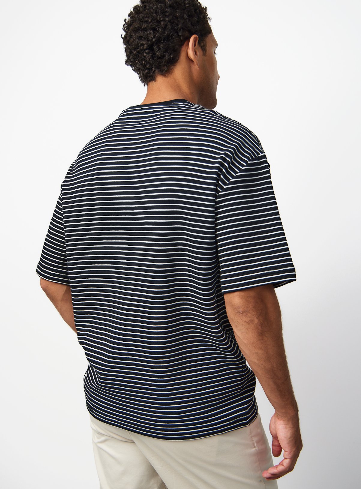 Mono Stripe Print Relaxed Fit T-Shirt XXL - Image 5 thumbnail