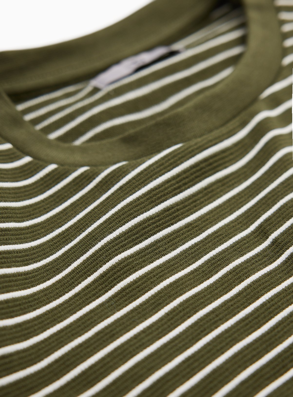 Khaki Stripe Print Relaxed Fit T-Shirt M - Image 4 thumbnail