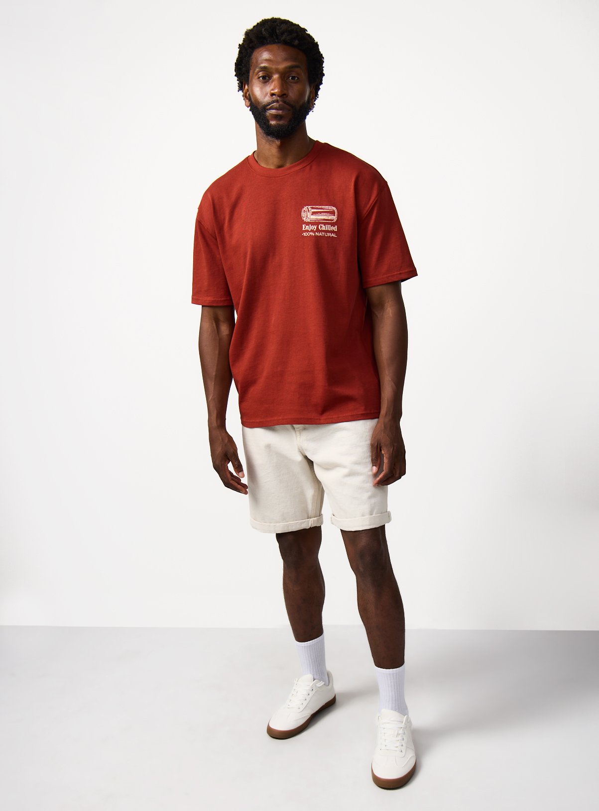 Orange Enjoy Chilled Graphic Relaxed Fit T-Shirt XXL - Image 4 thumbnail