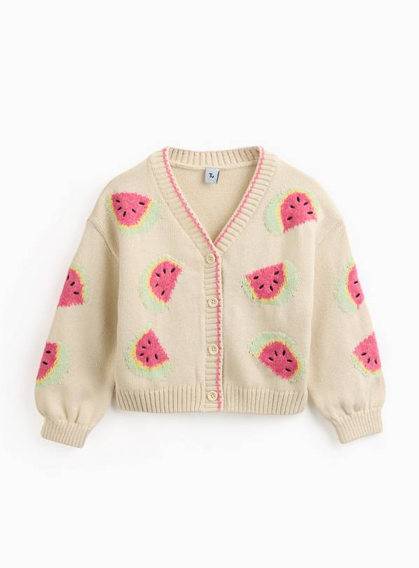 Cream Watermelon Print Cardigan 6 years