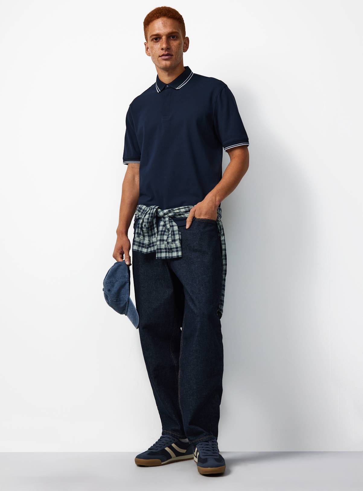 Navy Tipped Collar Polo Shirt XXXL - Image 2