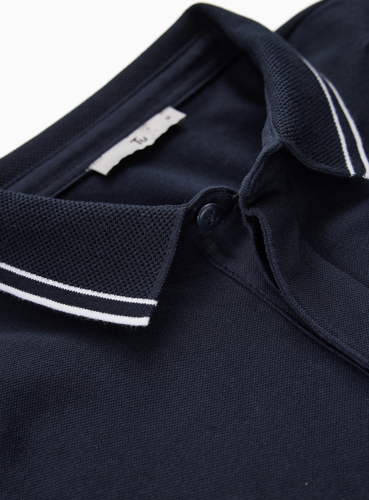 Navy Tipped Collar Polo Shirt XXXL - Image 4 thumbnail