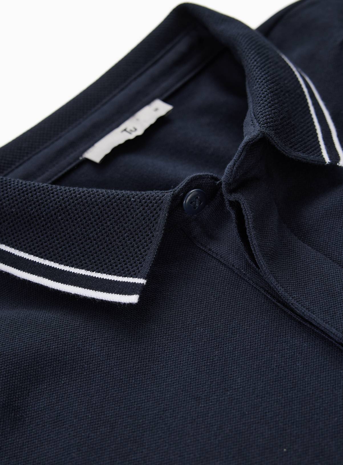 Navy Tipped Collar Polo Shirt XXXL - Image 4