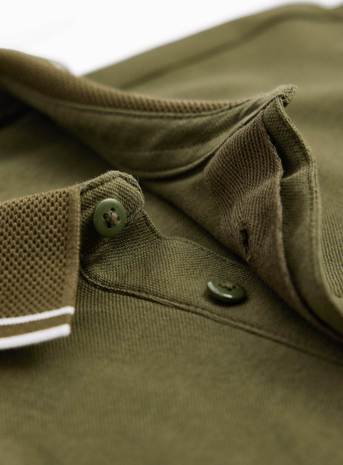 Khaki Tipped Collar Polo Shirt XXL - Image 4 thumbnail