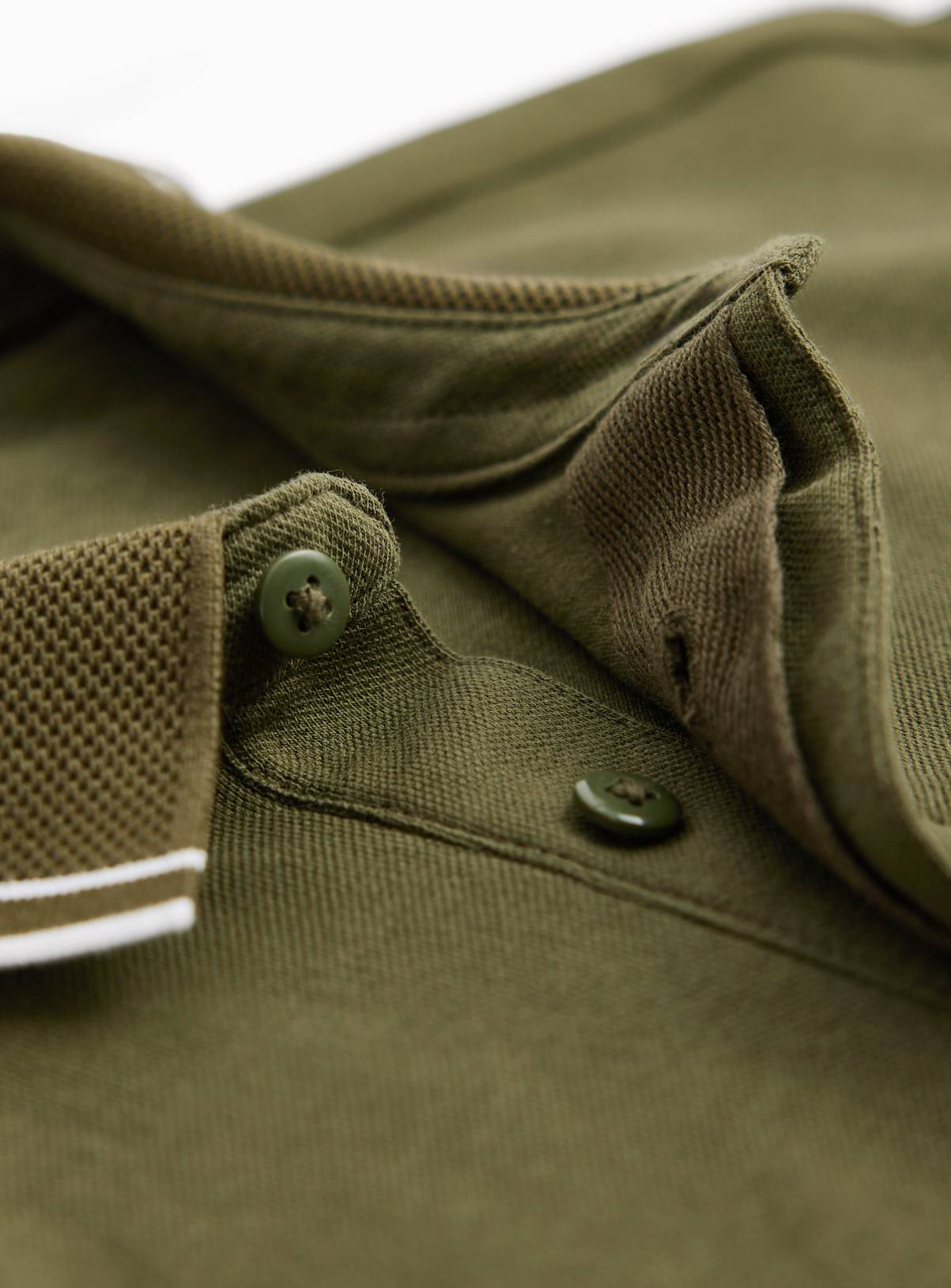 Khaki Tipped Collar Polo Shirt XXL - Image 4