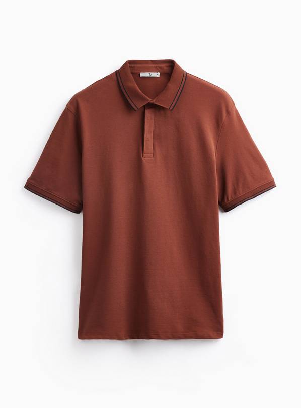 Orange Tipped Collar Polo Shirt XXXL