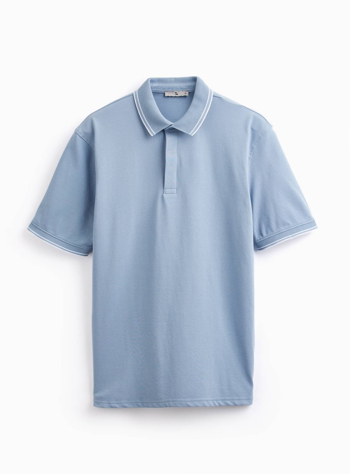 Blue Tipped Collar Polo Shirt XXL - Image 3
