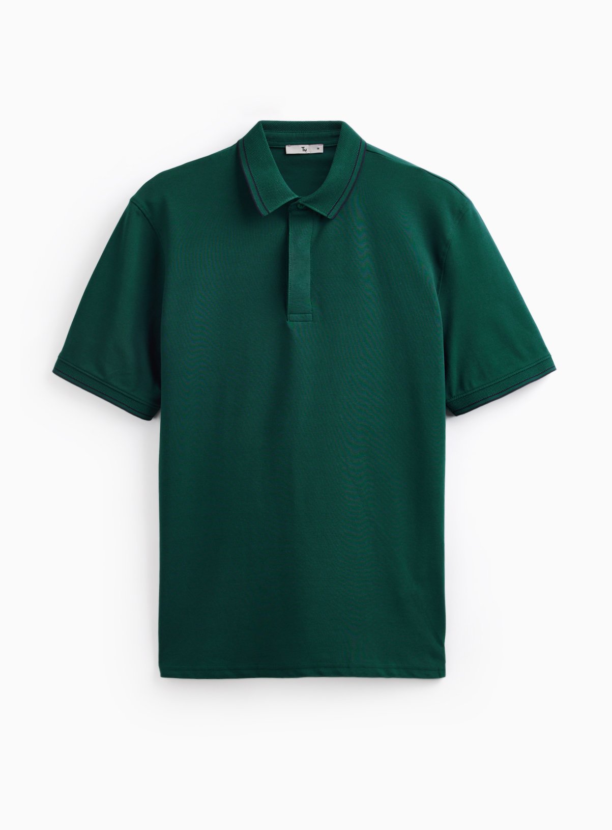 Teal Tipped Collar Polo Shirt XL - Image 3 thumbnail