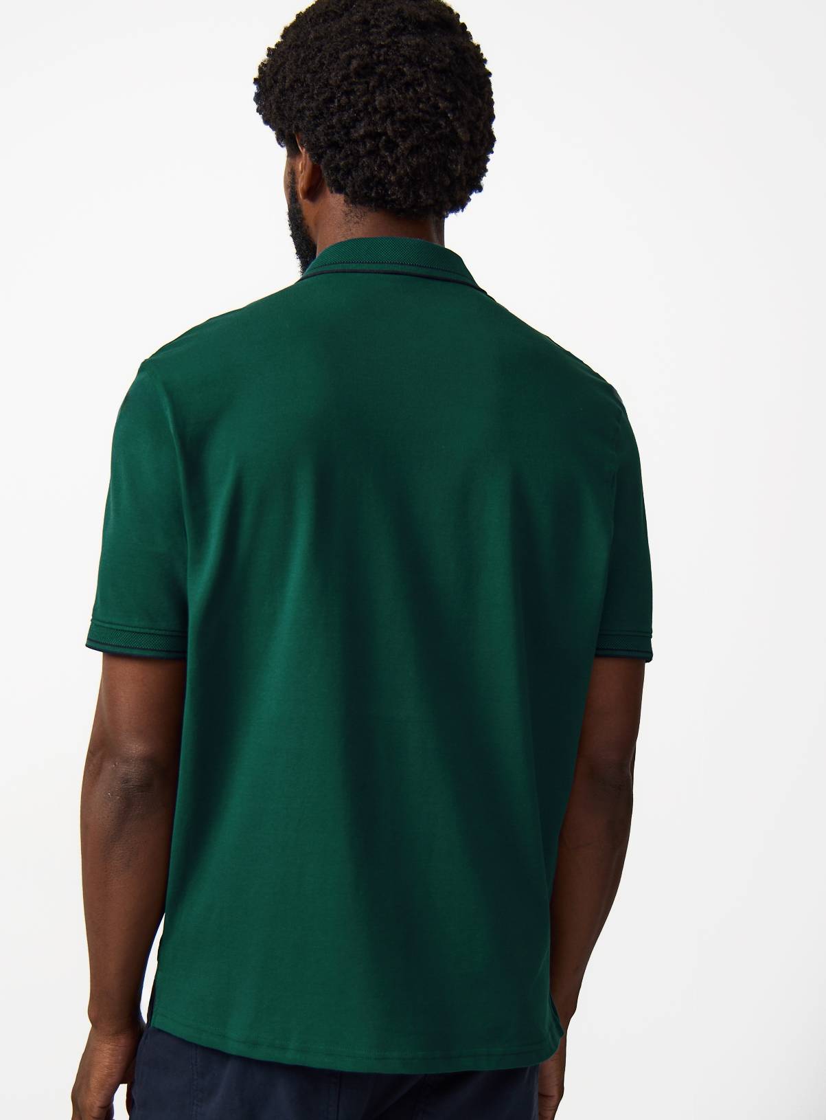 Teal Tipped Collar Polo Shirt XL - Image 5