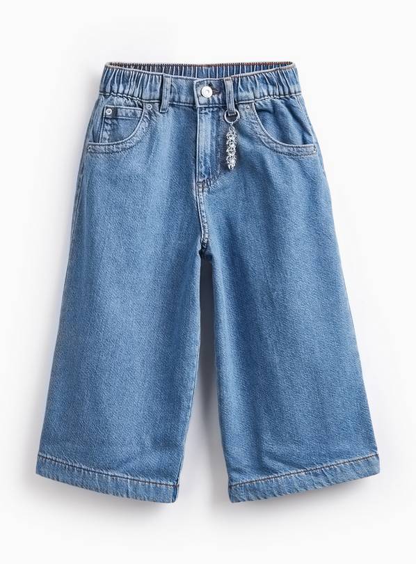 Blue Denim Wide Leg Culotte-Style Jeans 11 years