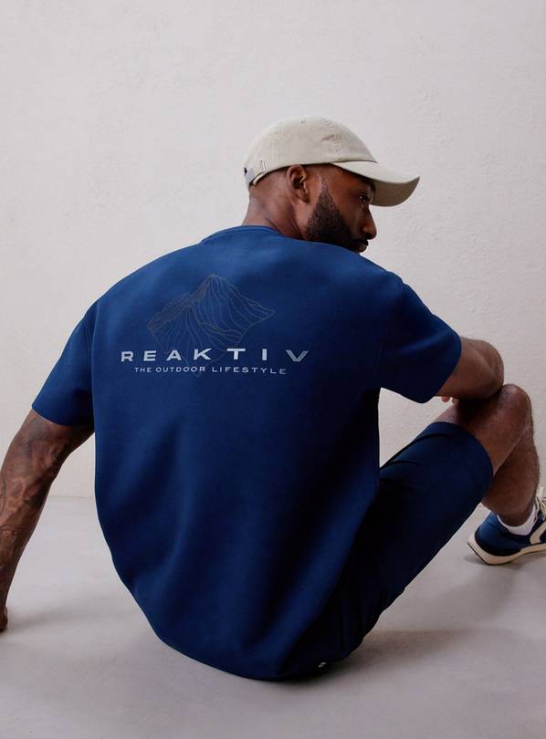 REAKTIV Navy Athleisure Graphic Tee M