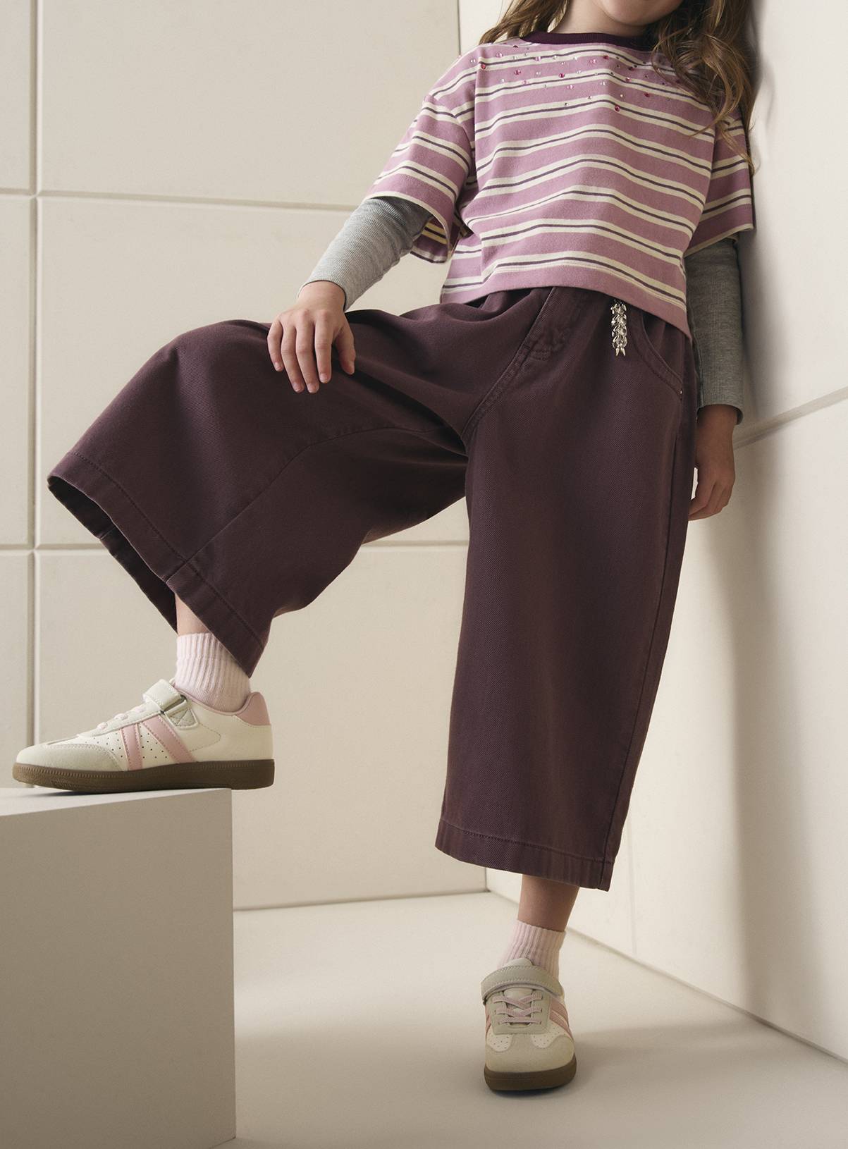 Purple Wide Leg Culotte Jeans 14 years - Image 1