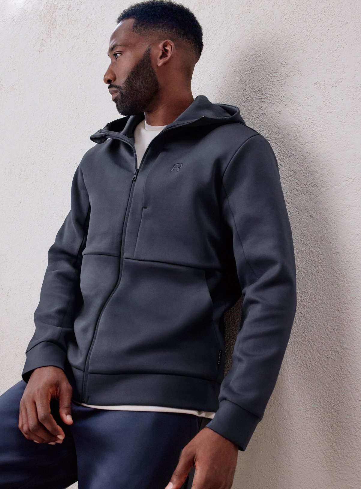 REAKTIV Charcoal Athleisure Zip Through Scuba Sweatshirt XL - Image 1 thumbnail