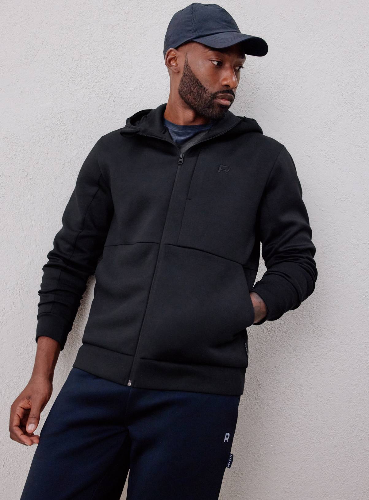 REAKTIV Black Athleisure Zip Through Scuba Sweatshirt XXL - Image 1