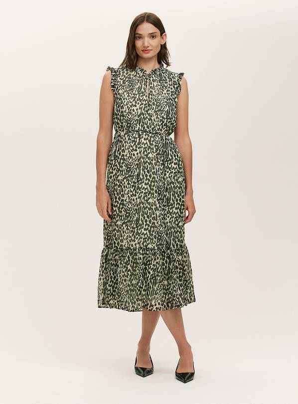 FINERY Rosalind Dress Green Leopard 22