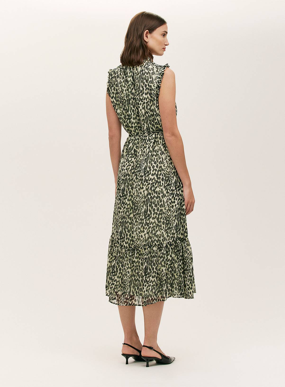FINERY Rosalind Dress Green Leopard Print 12 - Image 4
