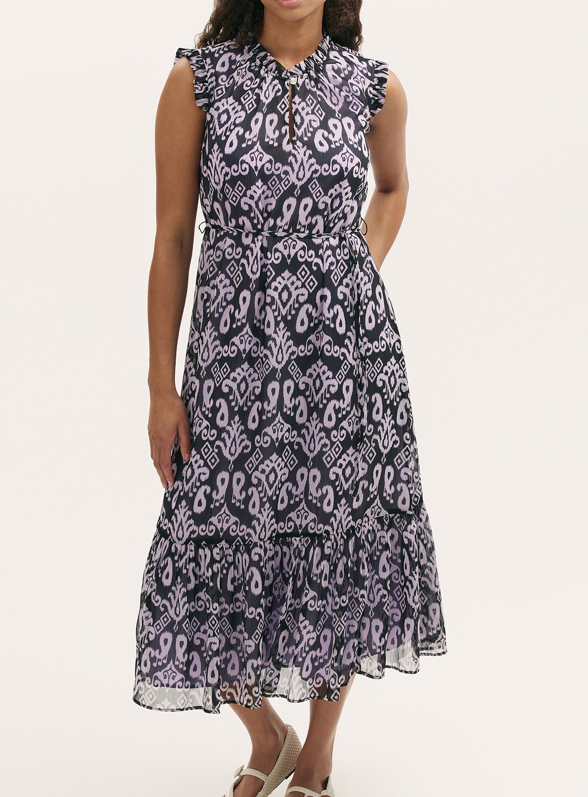 FINERY Rosalind Dress Lilac Ikat 12 - Image 2 thumbnail