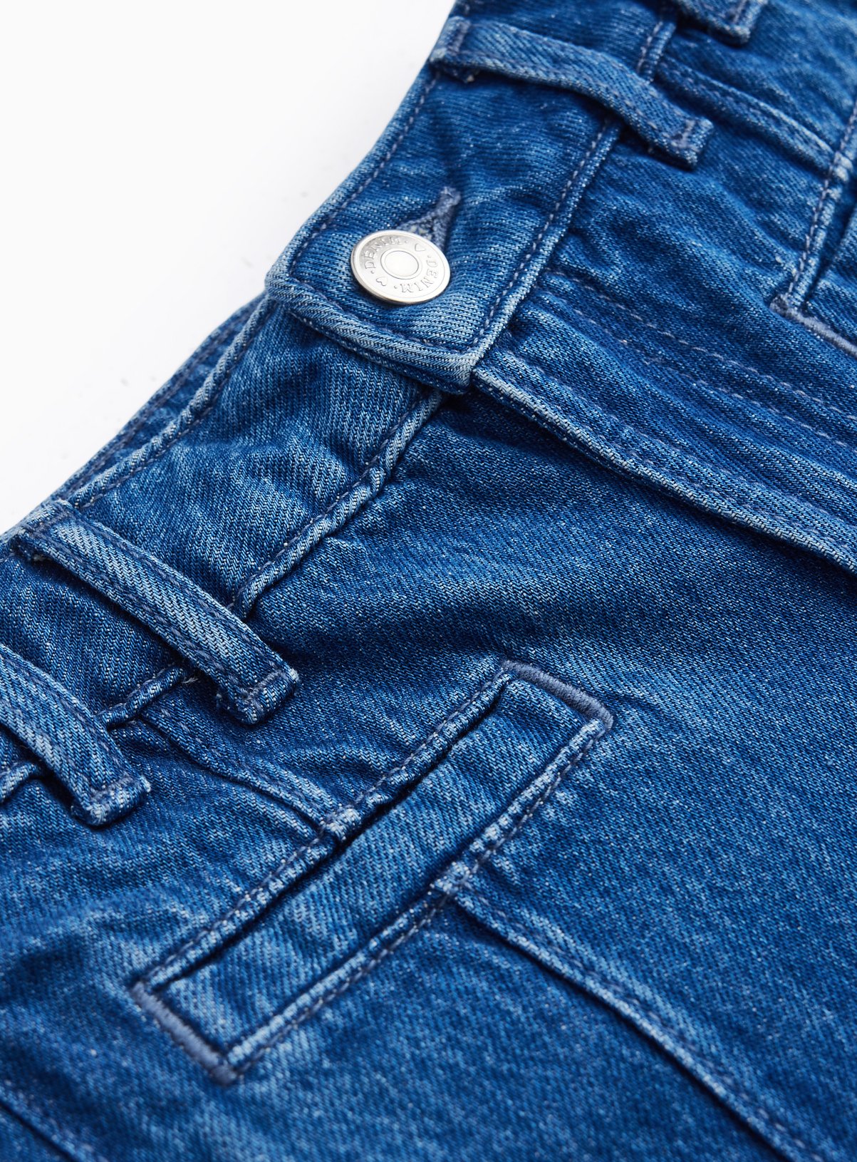 Blue Denim Pintuck Wide Leg Jeans 13 years - Image 2 thumbnail