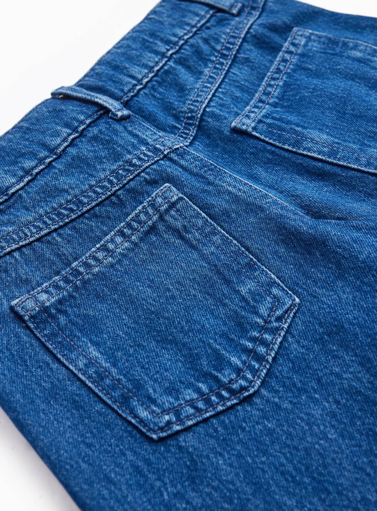 Blue Denim Pintuck Wide Leg Jeans 13 years - Image 3