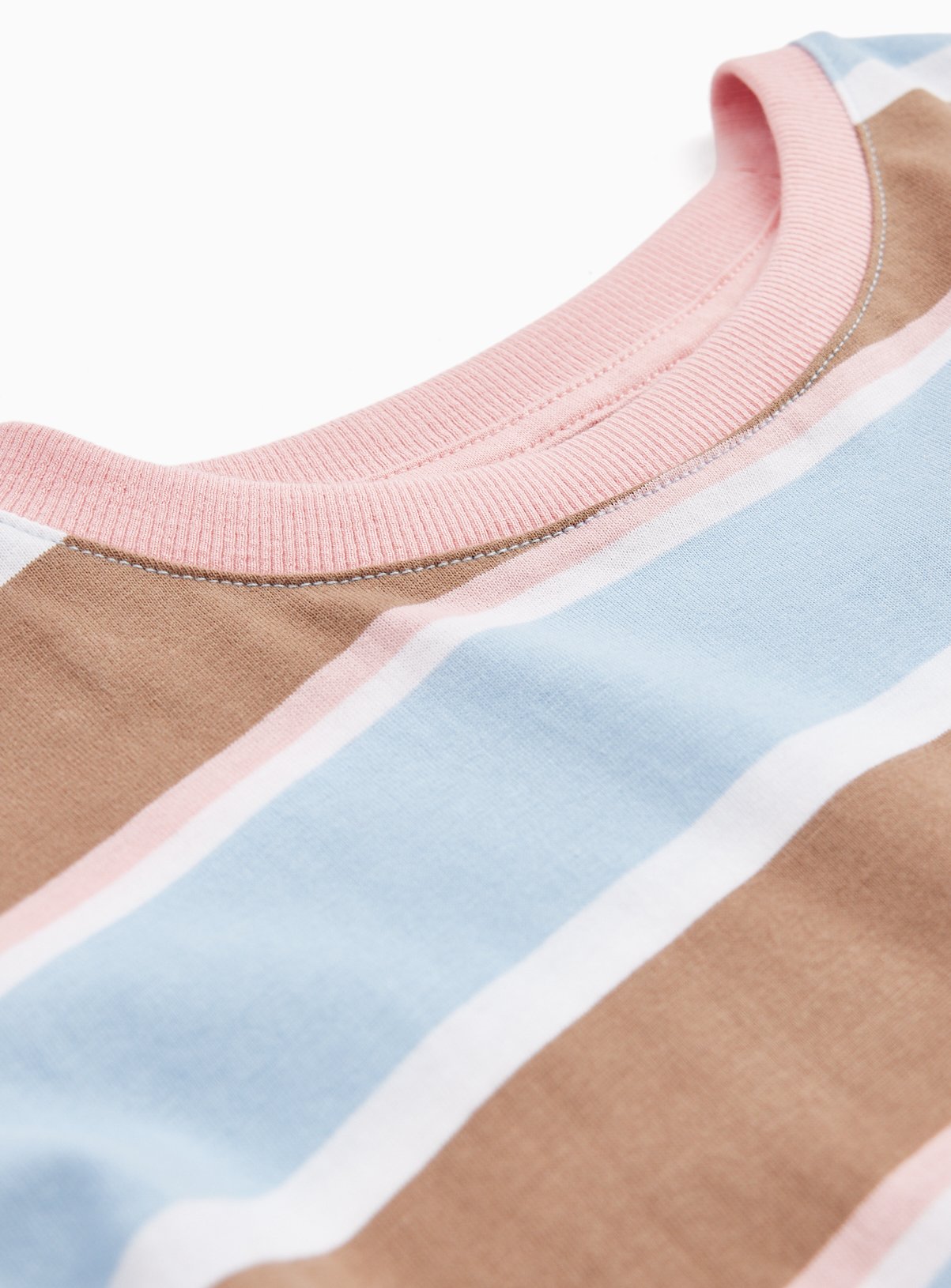 Blue Stripe Print Long Sleeve Drop Hem Jersey Dress 5-6 years - Image 2 thumbnail