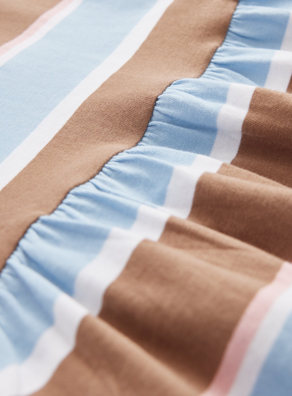Blue Stripe Print Long Sleeve Drop Hem Jersey Dress 5-6 years - Image 3 thumbnail