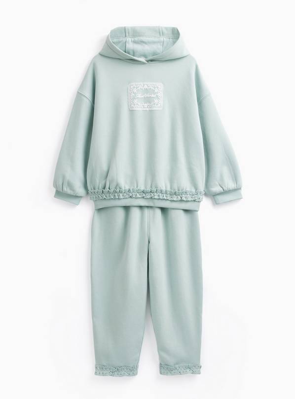 Green Lace Frill Jogger Set 5-6 years