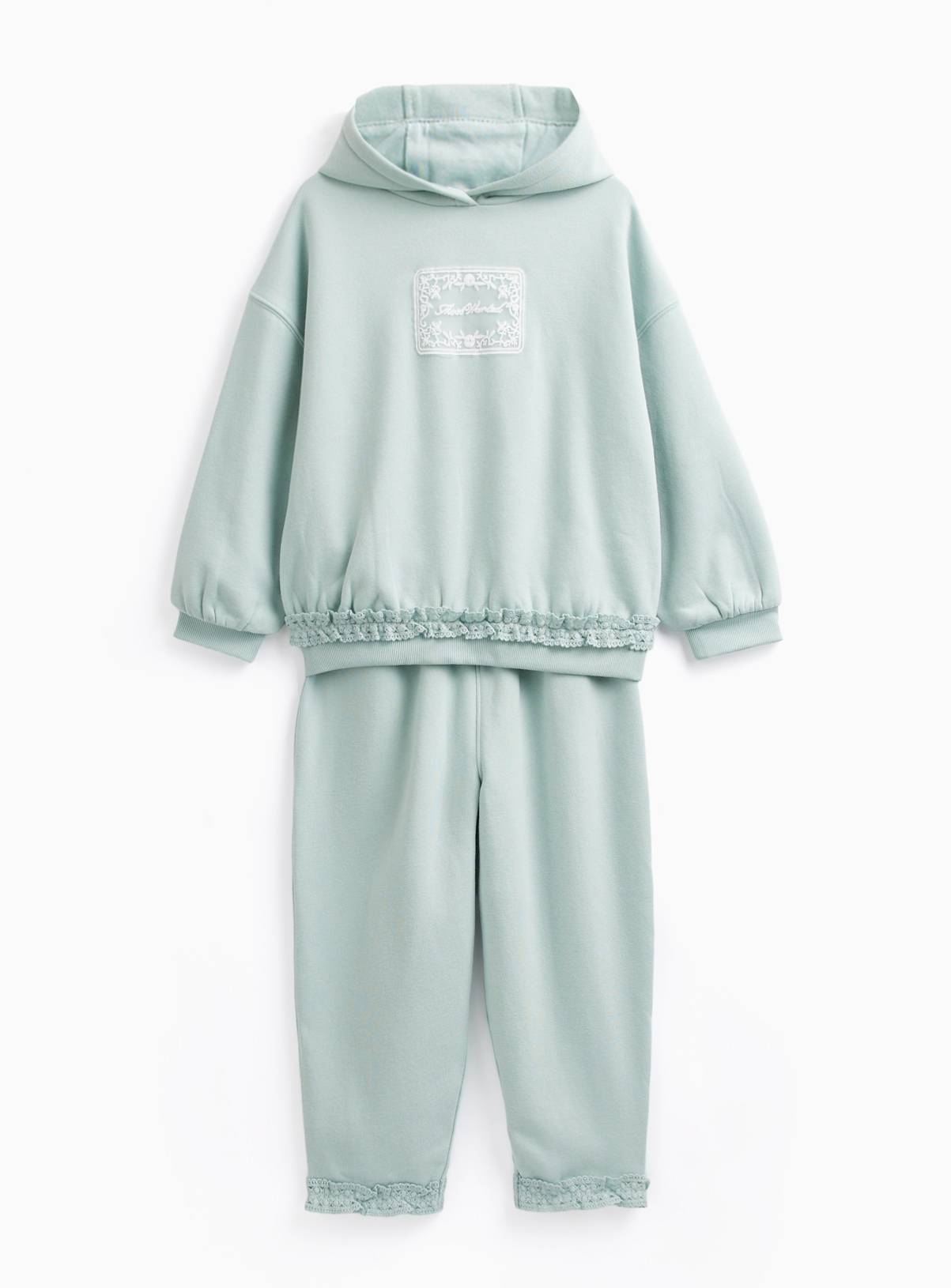 Green Lace Frill Jogger Set 6-7 years - Image 1