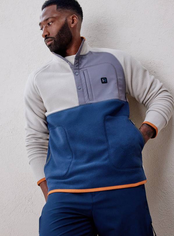 REAKTIV Cream Athleisure Colourblock Fleece XL