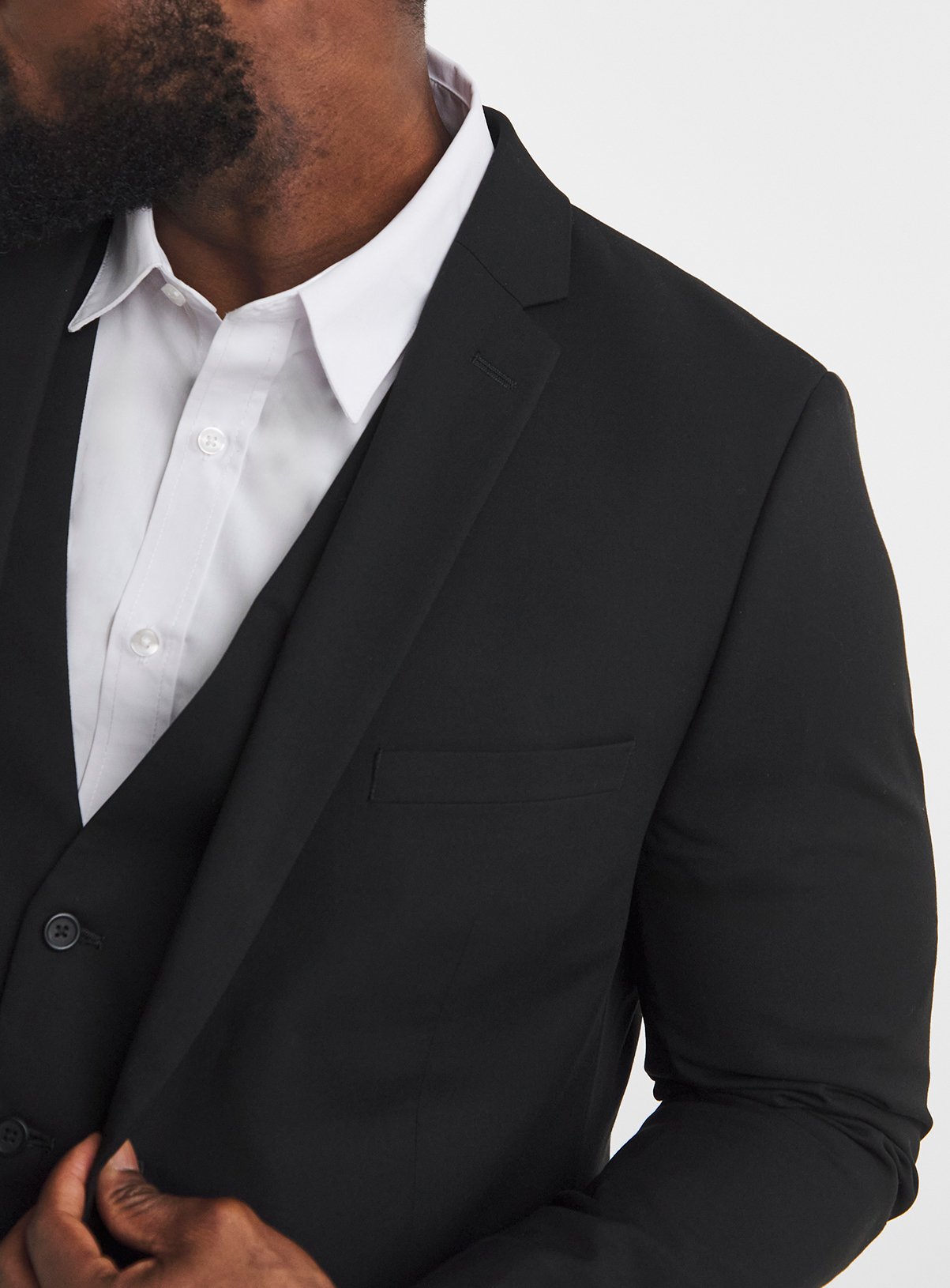 JACAMO James Regular Fit Stretch Suit Jacket Black 46R - Image 4 thumbnail