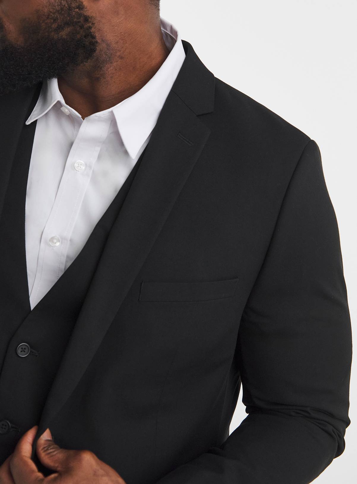 JACAMO James Regular Fit Stretch Suit Jacket Black 46R - Image 4
