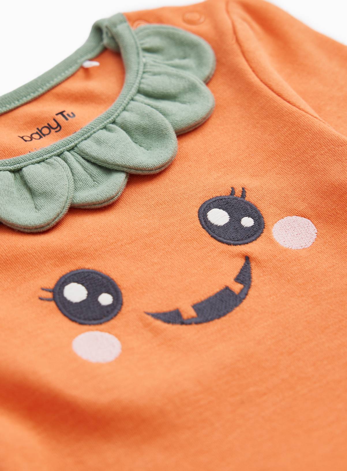 Orange Halloween Pumpkin Tutu Bodysuit, Tights and Hat 6-9 months - Image 2