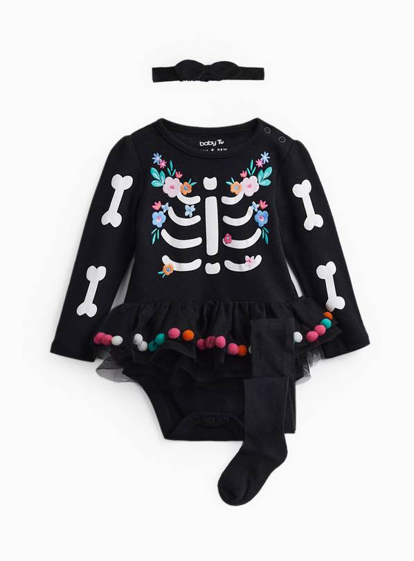 Day of the Dead Tutu Bodysuit Set Up to 3 mths