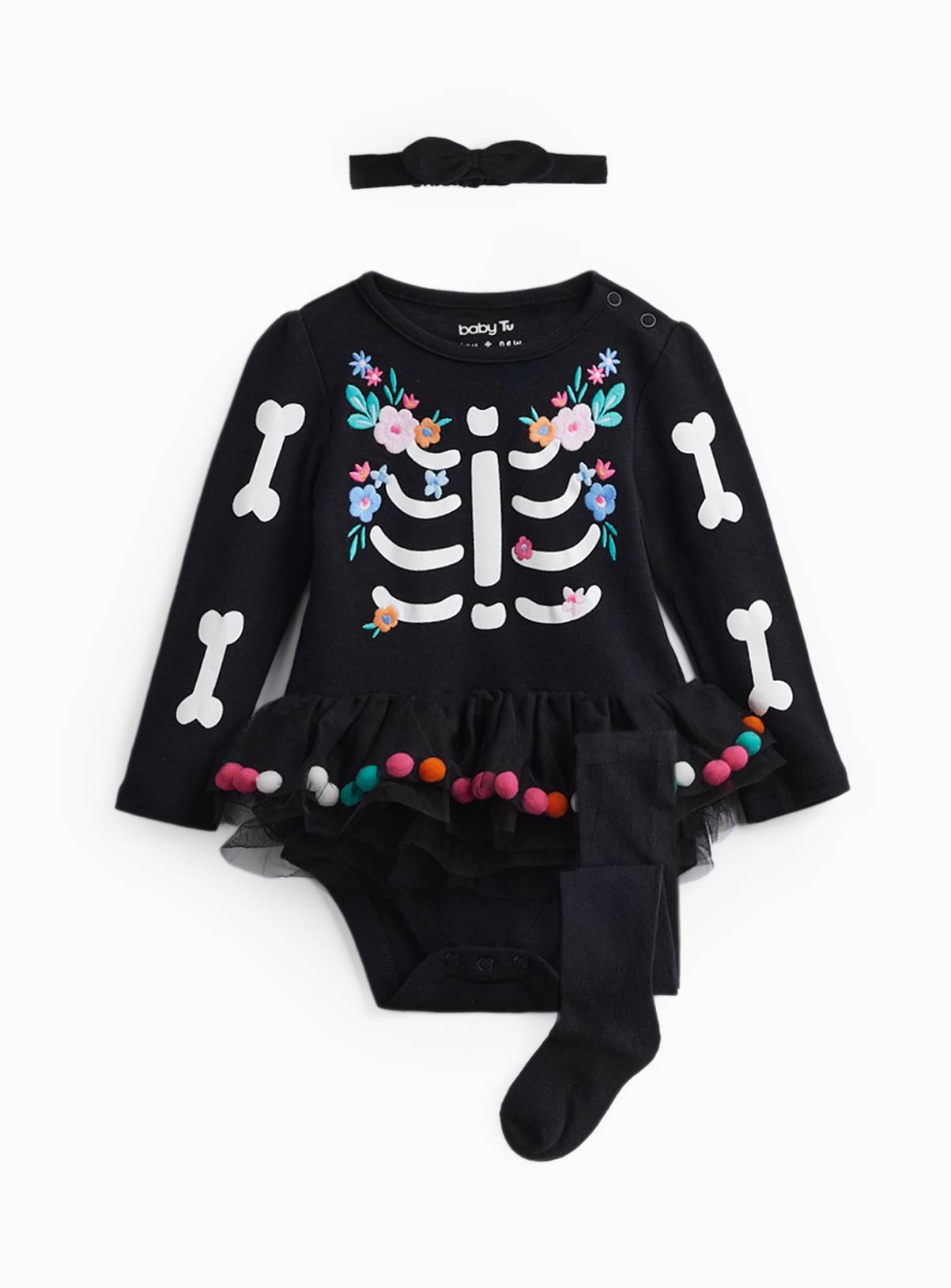 Day of the Dead Tutu Bodysuit Set Up to 3 mths - Image 1