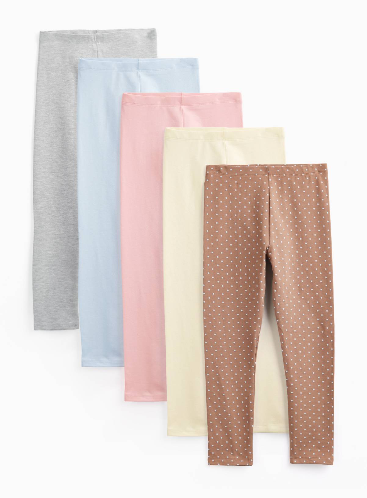 Pastel Shades Leggings 5 Pack 7-8 years - Image 1