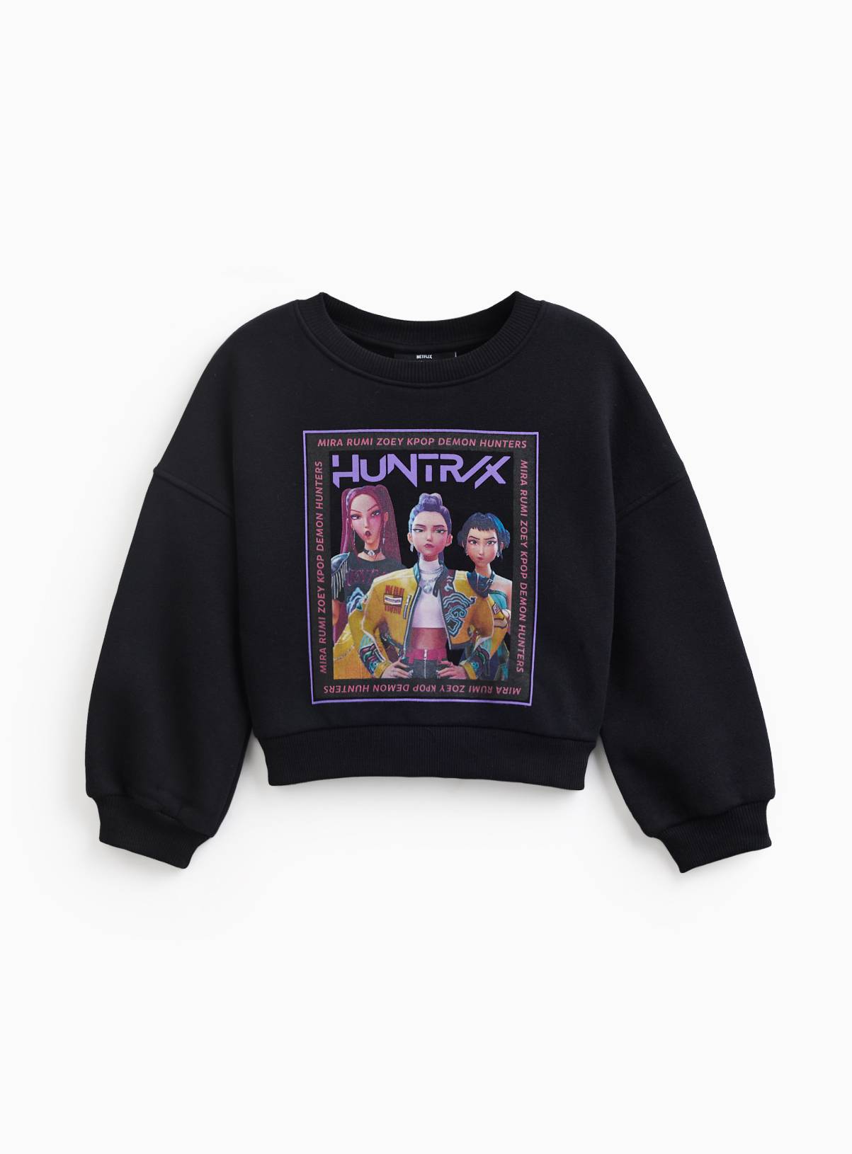 Charcoal KPop Demon Hunters Graphic Sweatshirt 7 years - Image 1
