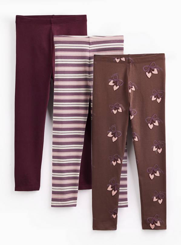 Plain & Stripe 3 Pack Leggings 7-8 years