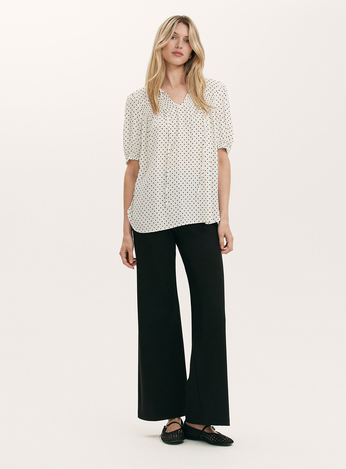 FINERY Macie Blouse Ivory Polka Dot 8 - Image 2 thumbnail