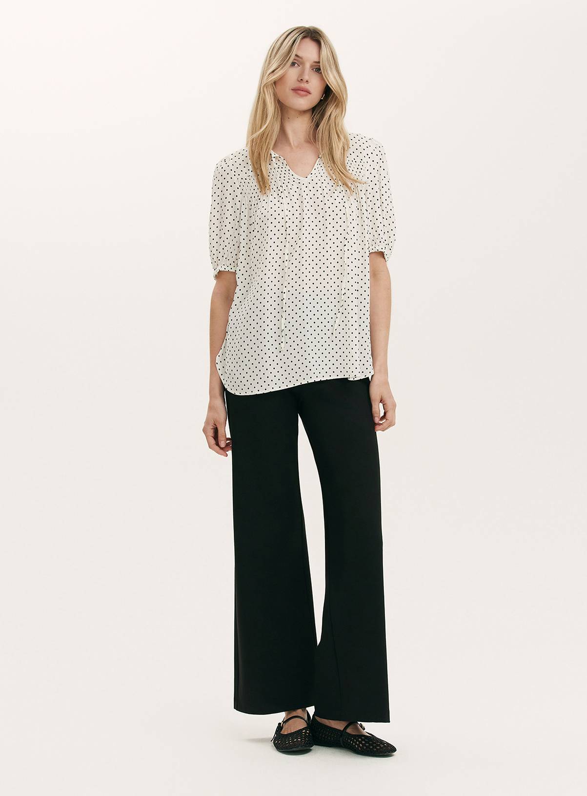 FINERY Macie Blouse Ivory Polka Dot 8 - Image 2