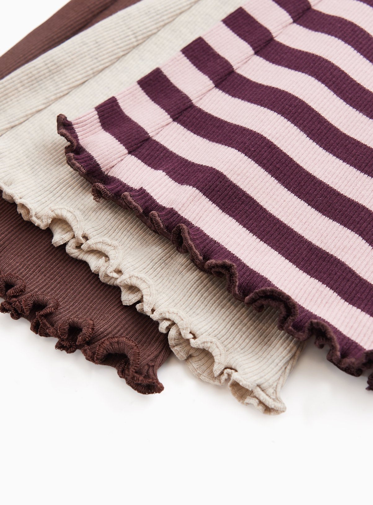 Assorted Colourways Lettuce Hem Ribbed Flared Leggings 3 Pack 3-4 years - Image 2 thumbnail