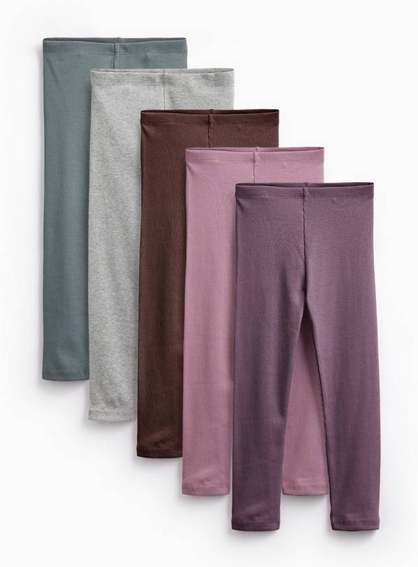 Purple Leggings Set 5 Pack 3-4 years