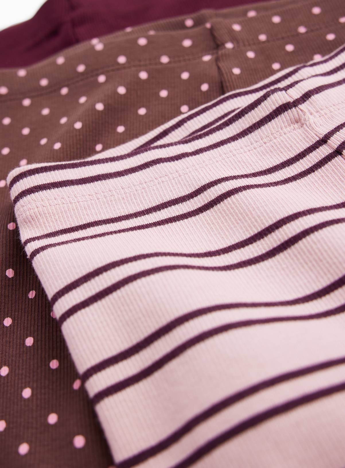 Pink Prints Ribbed Leggings 3 Pack 7-8 years - Image 2