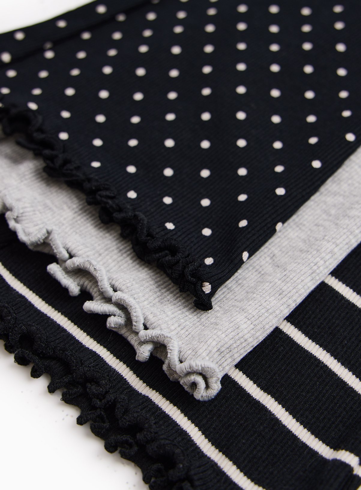 Mono Stripe and Polka Dot Ribbed Kickflares 3 Pack 7-8 years - Image 2 thumbnail