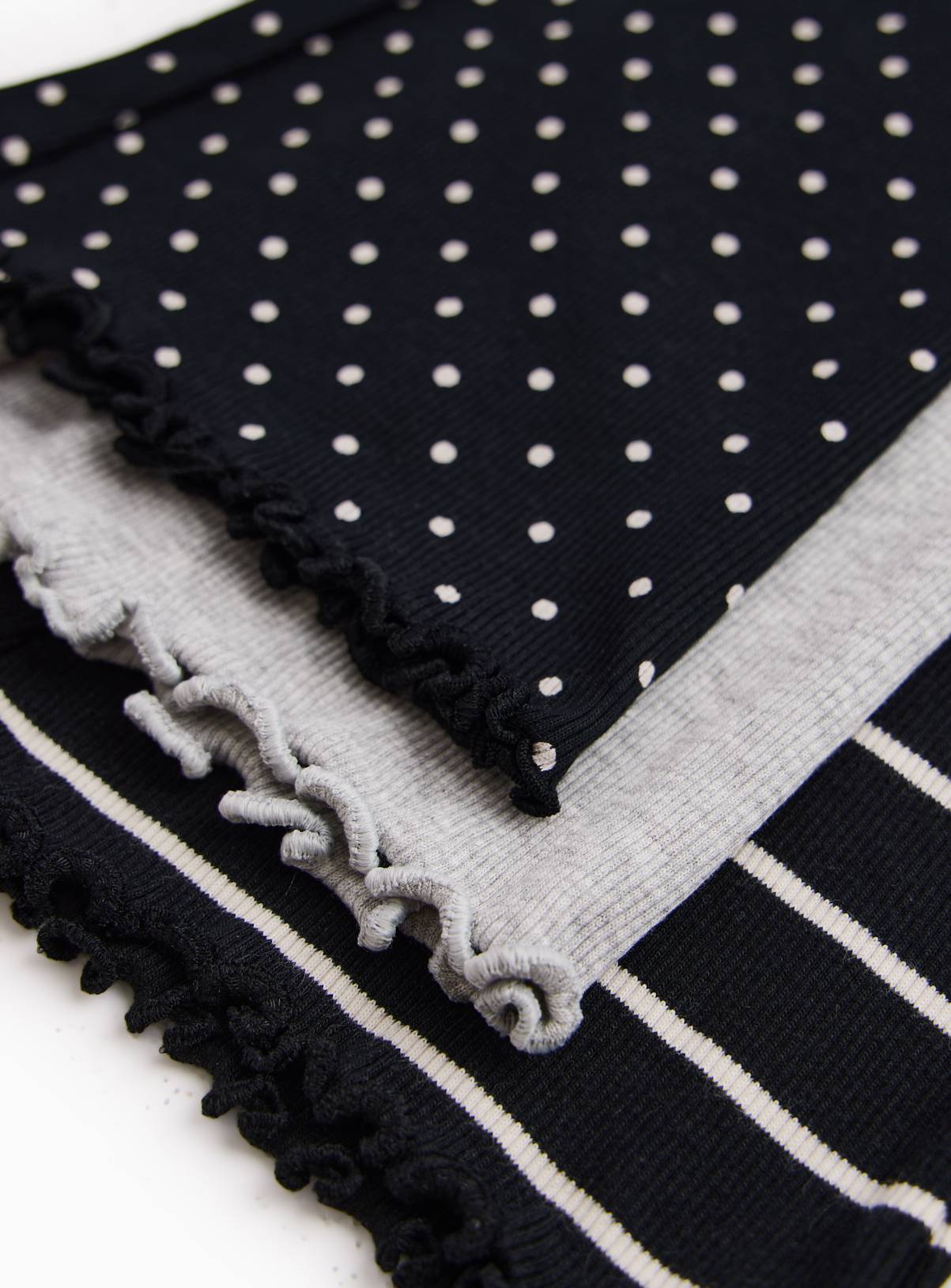 Mono Stripe and Polka Dot Ribbed Kickflares 3 Pack 7-8 years - Image 2